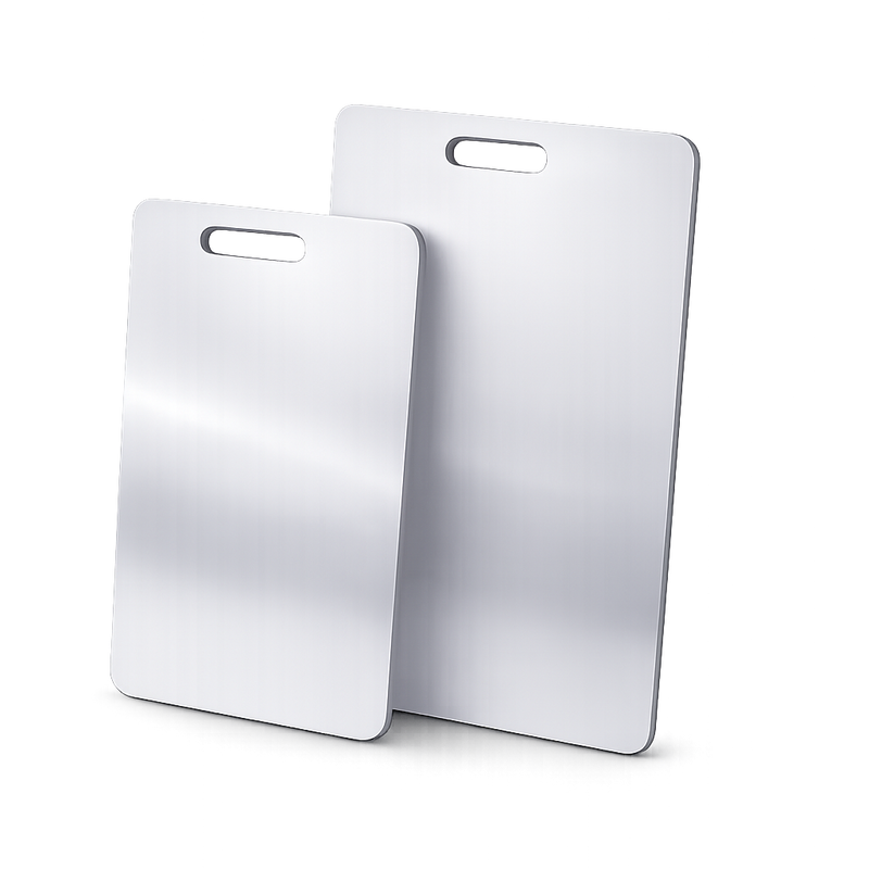 2er Set Premium Edelstahl‑Schneidebretter